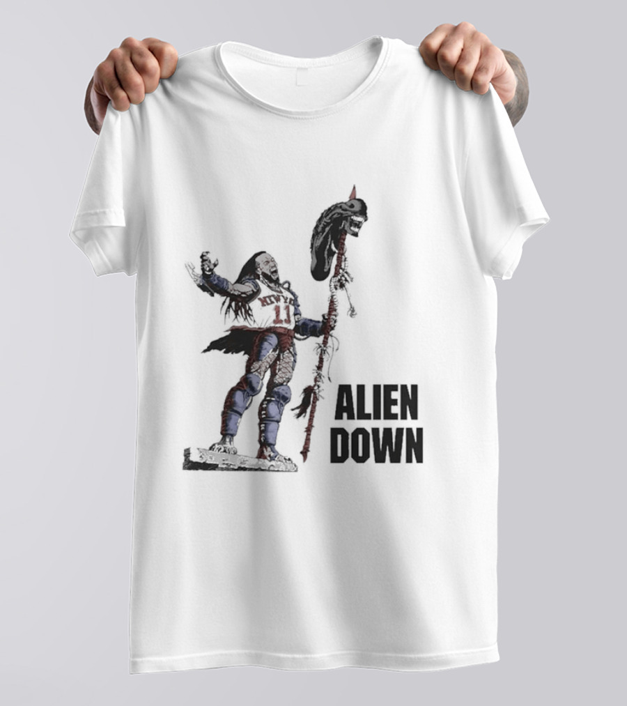 Jalen Brunson Alien Down Knicks Beat Spurs T-Shirt