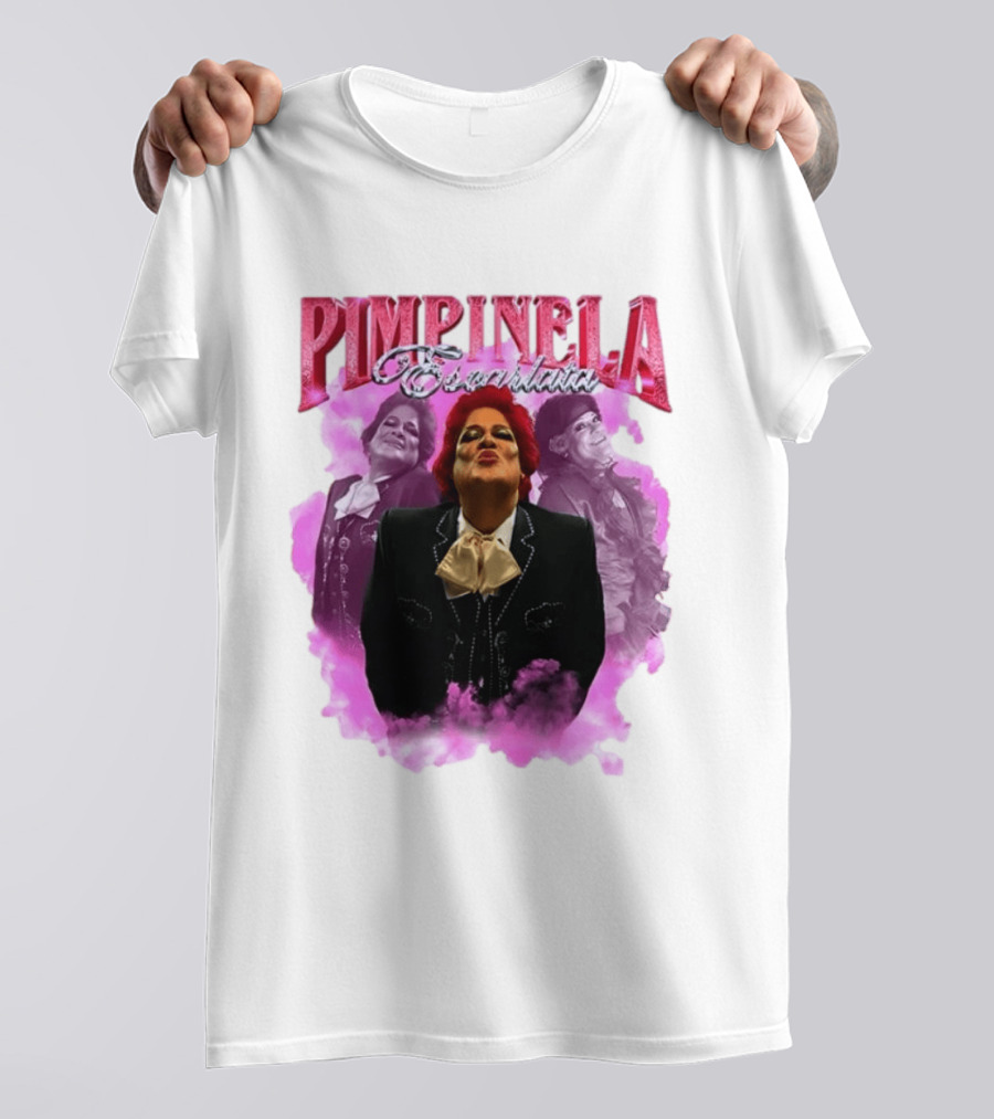 Pimpinela Escarlata Kissing Pose With Pink Smoke Backdrop T-Shirt