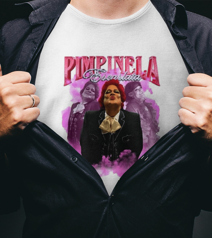 Pimpinela Escarlata Kissing Pose With Pink Smoke Backdrop T-Shirt