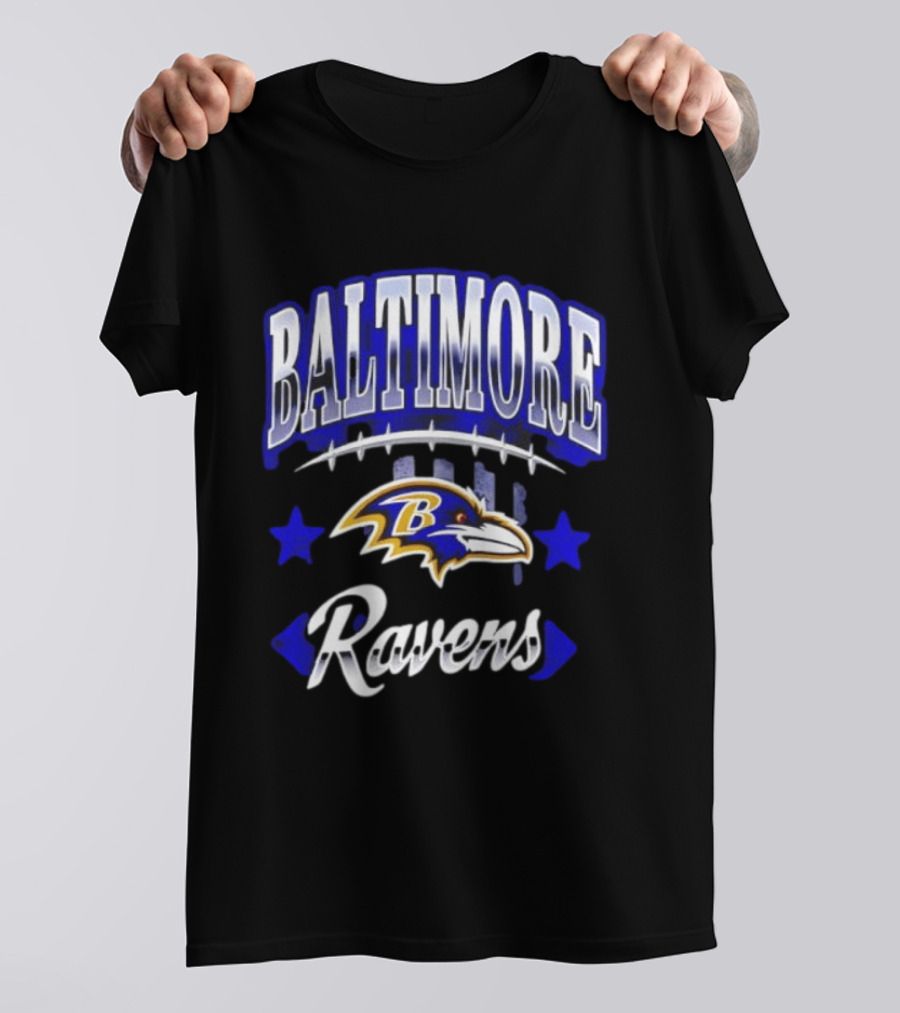 Baltimore Ravens NFL Team Logo And Stars 2026 T-Shirt