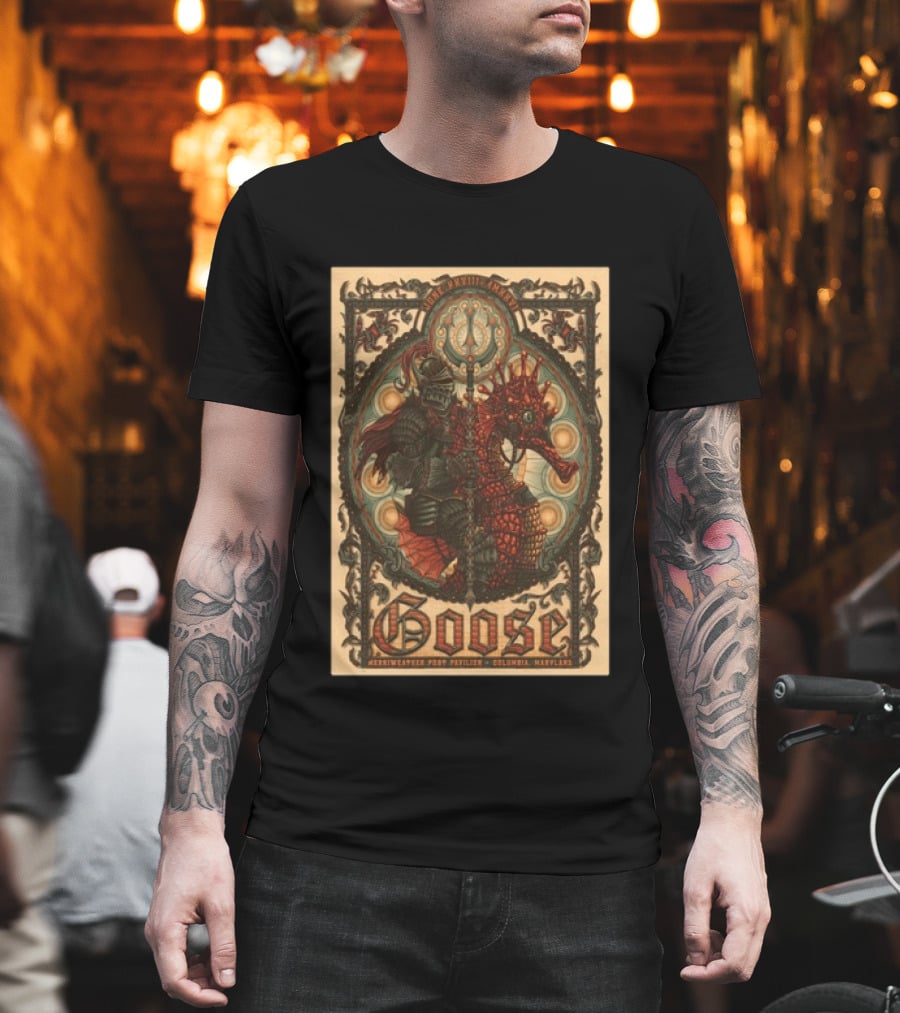 Goose June 28 2026 Merriweather Post Pavilion Columbia Maryland Knight And Dragon Trident T-Shirt