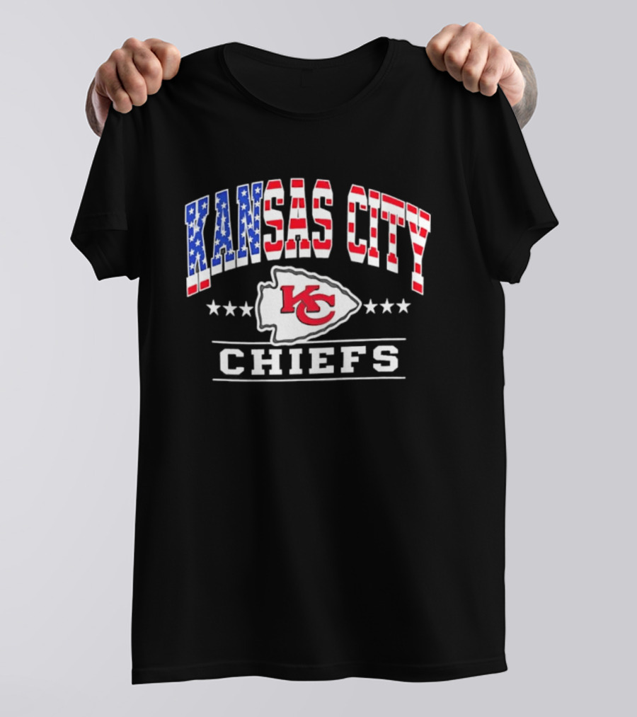 Kansas City Chiefs Americana Patriotic Flag Stars T-Shirt