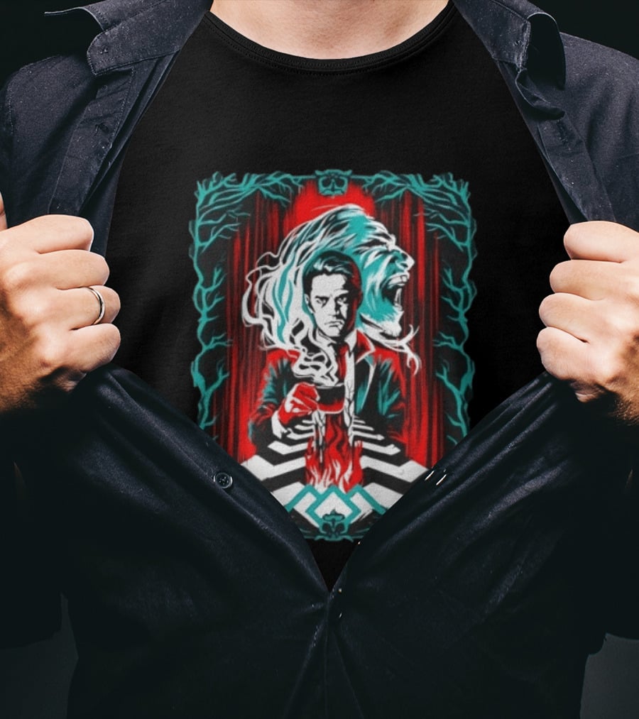 Agent Dale Cooper Bob Twin Peaks Coffee Mystery Scene T-Shirt