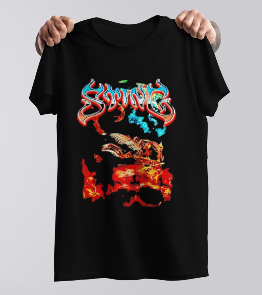 Sting Scorpion Skull Flaming Space T-Shirt