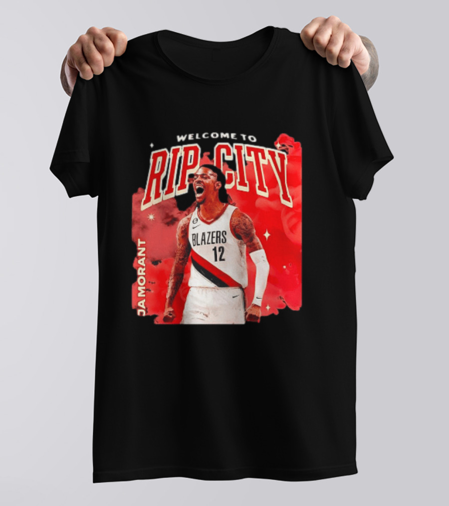 Ja Morant Welcome To Rip City Portland Trail Blazers Blazing Energy T-Shirt