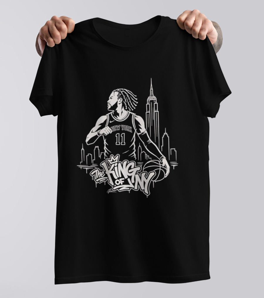 Jalen Brunson 11 New York Knicks The King Of NY Skyline Basketball T-Shirt