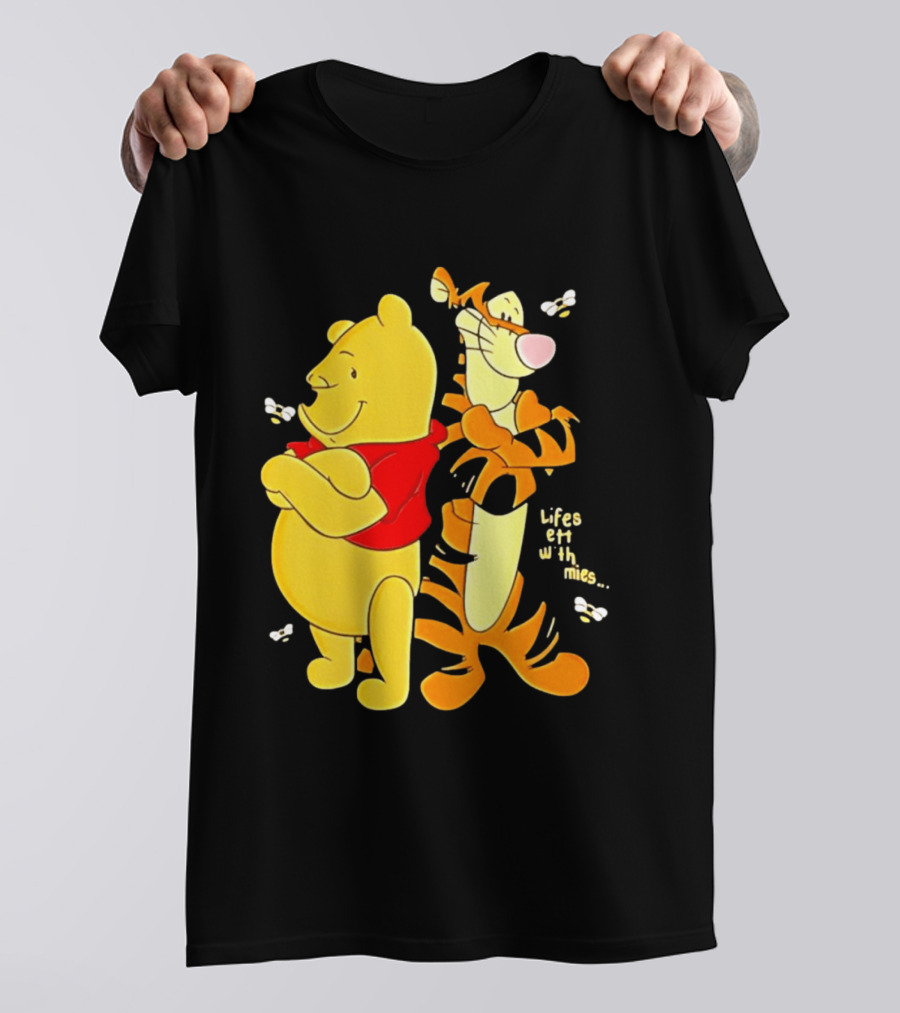 Lifes Better With Homies Winnie The Pooh And Tigger Bees T-Shirt