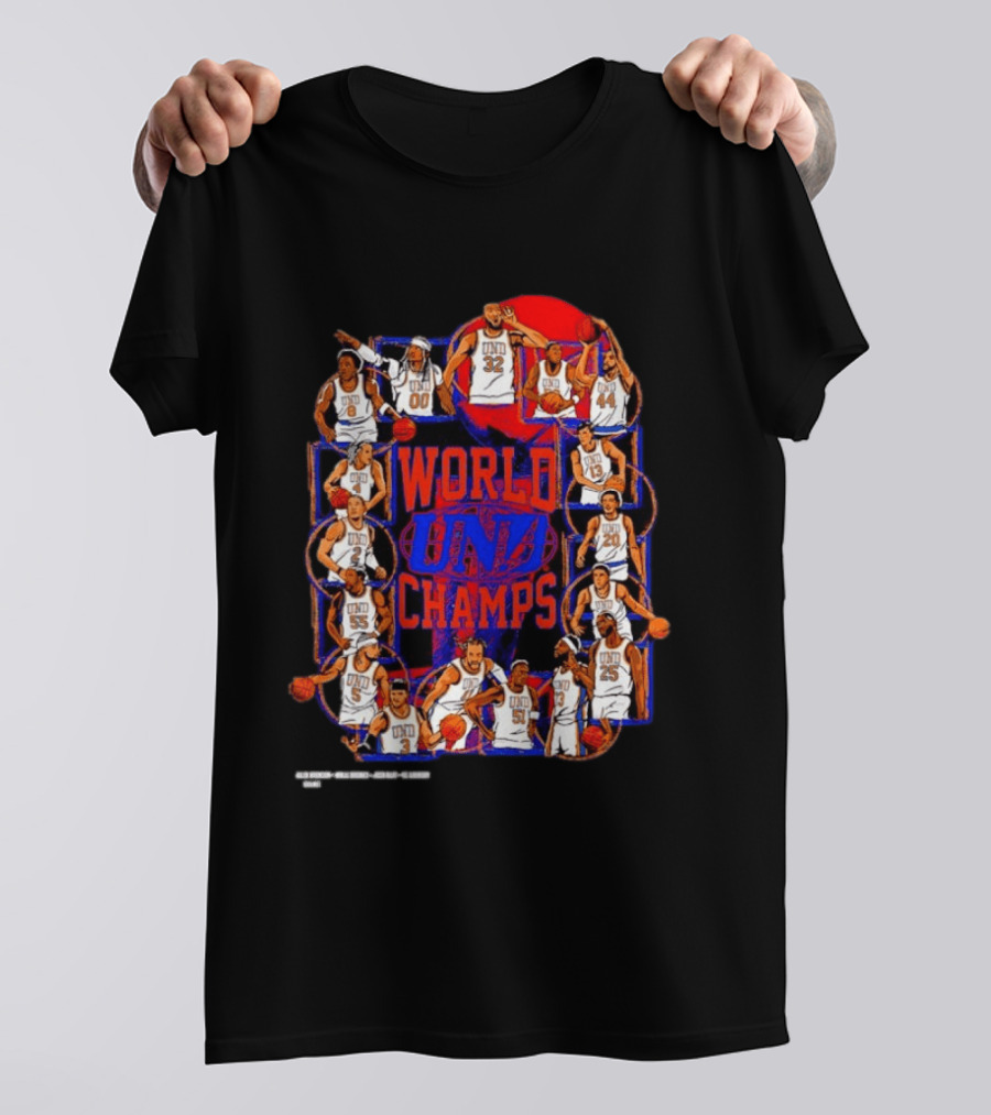 New York Knicks World Champs UND Basketball Players Team T-Shirt
