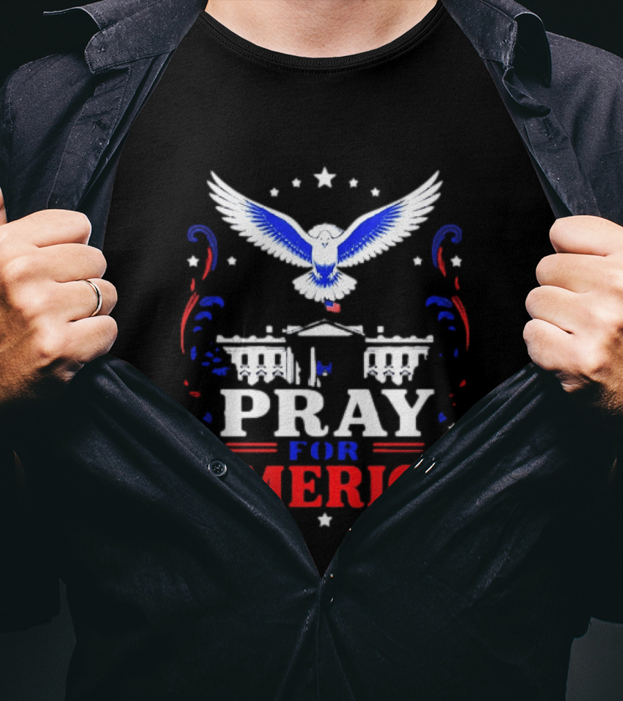 Pray For America White House Dove Patriotic T-Shirt