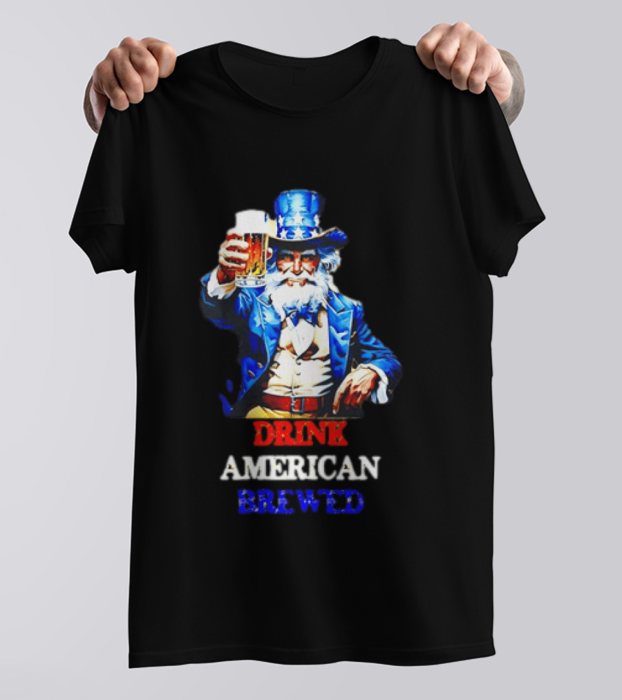 PlanetBeerGear Drink American Brewed Uncle Sam Beer Cheers T-Shirt