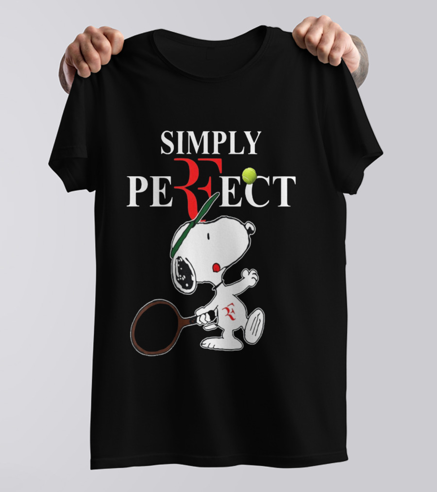 Snoopy Roger Federer Simply Perfect Tennis Player Peanuts T-Shirt