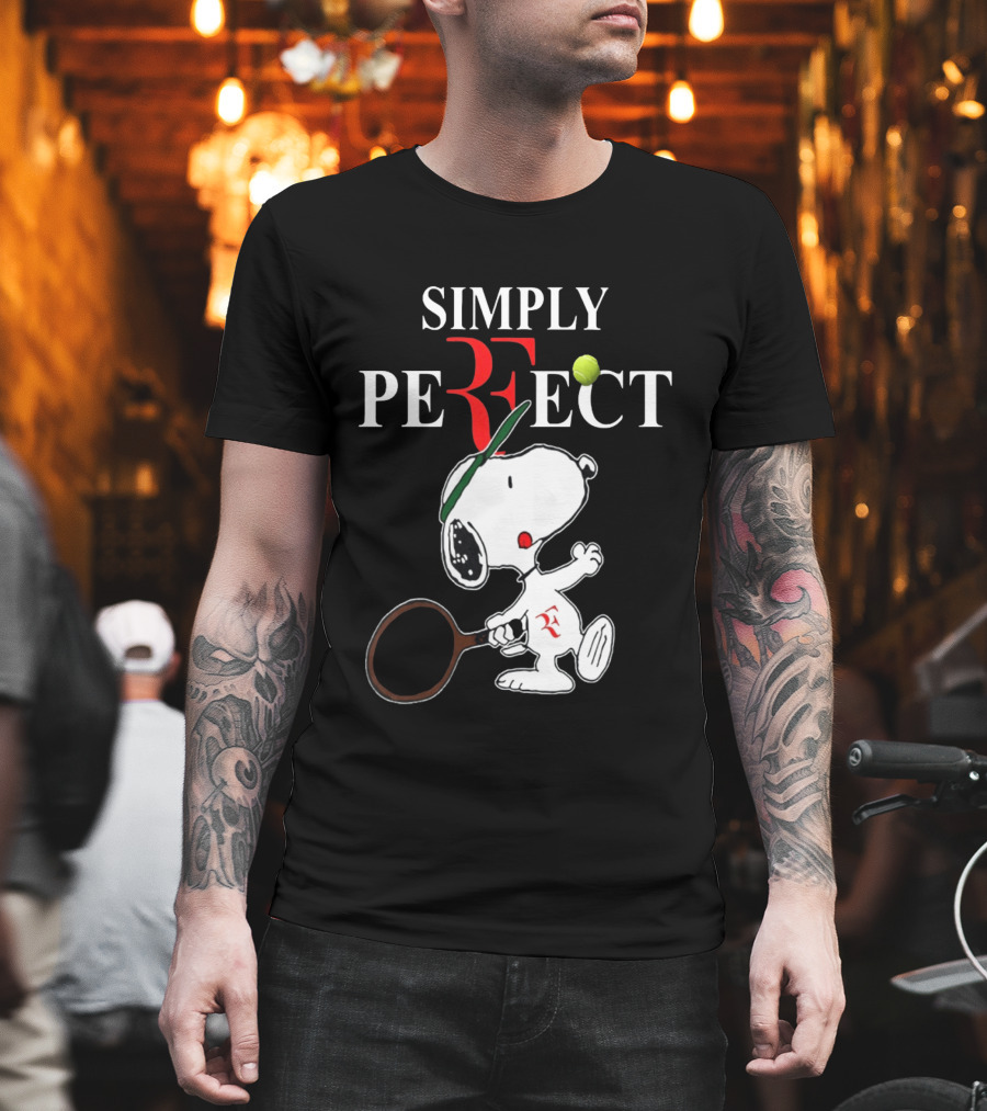 Snoopy Roger Federer Simply Perfect Tennis Player Peanuts T-Shirt