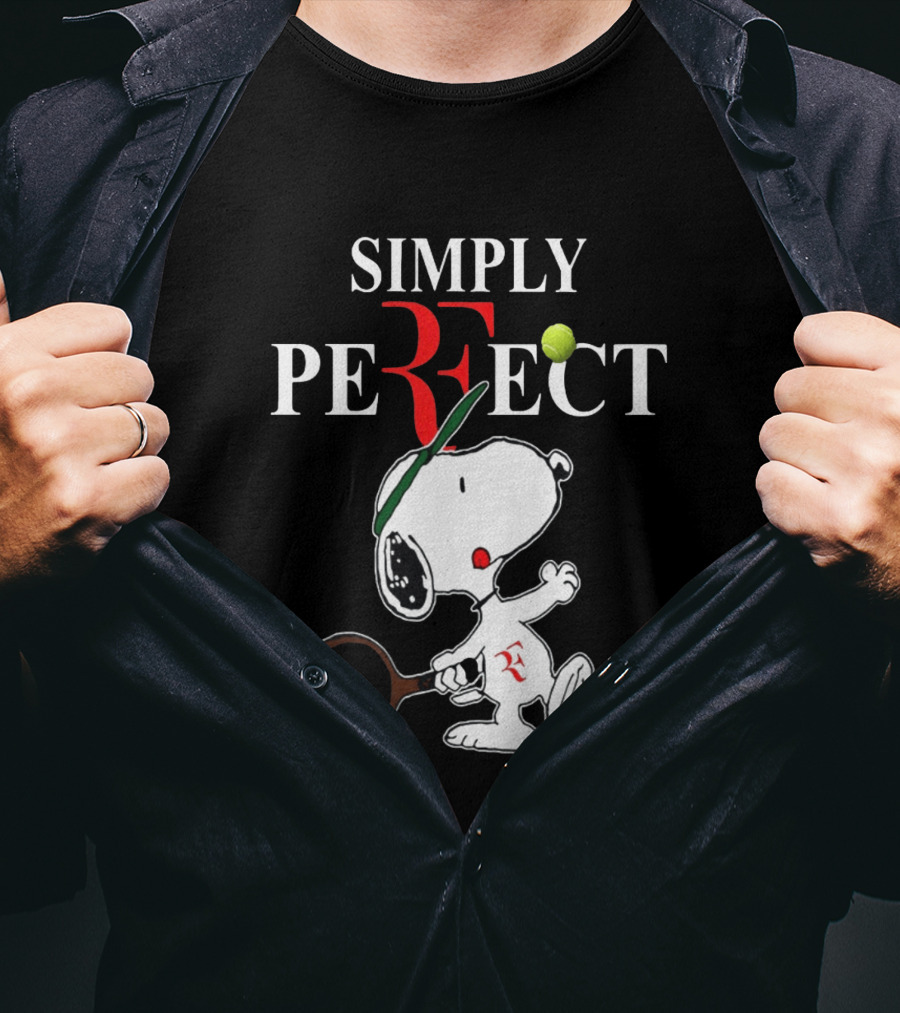 Snoopy Roger Federer Simply Perfect Tennis Player Peanuts T-Shirt