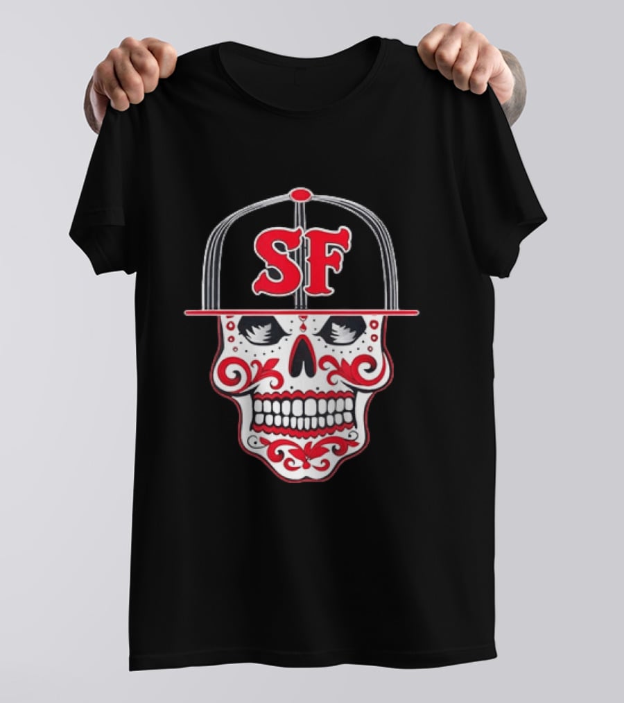 Sf Sugar Skull San Francisco Hat Baseball T-Shirt