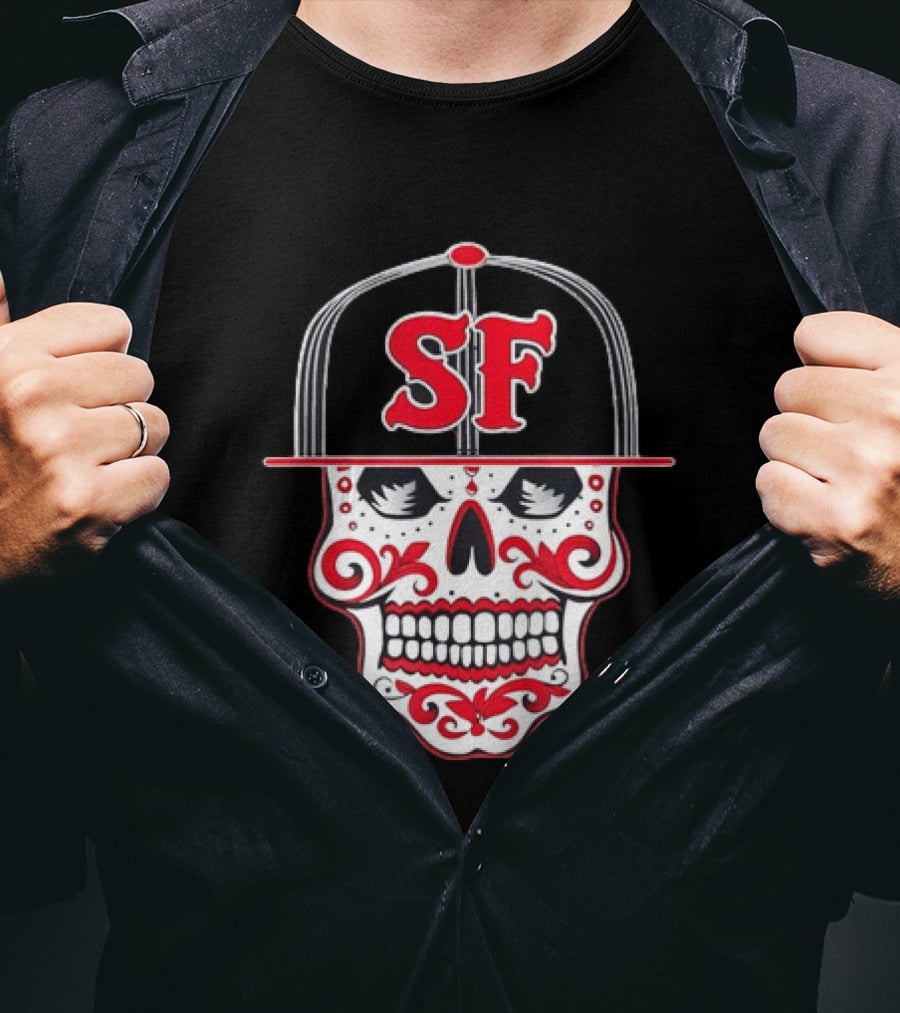 Sf Sugar Skull San Francisco Hat Baseball T-Shirt