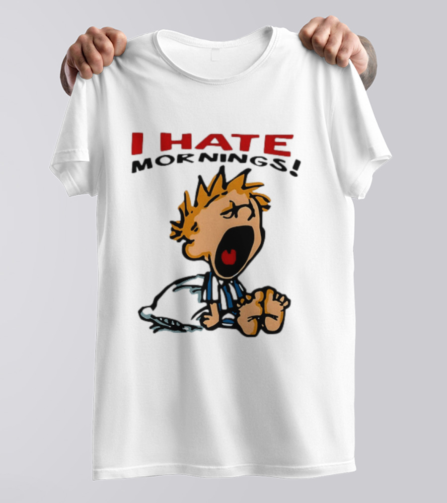 Calvin I Hate Mornings Comic T-Shirt