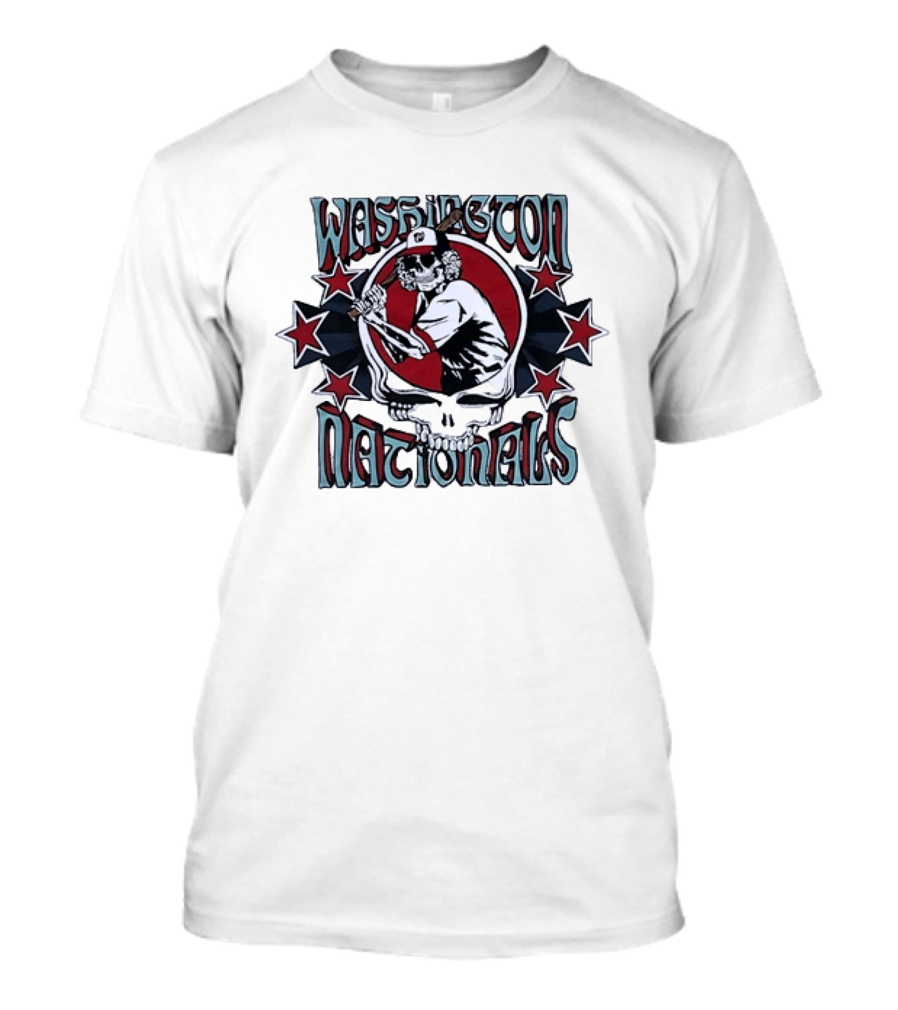 Nostalgic Washington Nationals Baseball Skeleton Batter Star T-Shirt