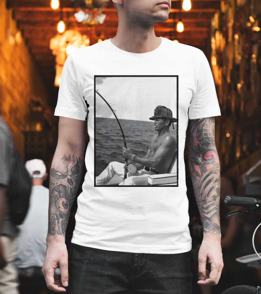 Paul Newman Fishing Wrk Hrd Ply Hrd HARRISON1973 T-Shirt