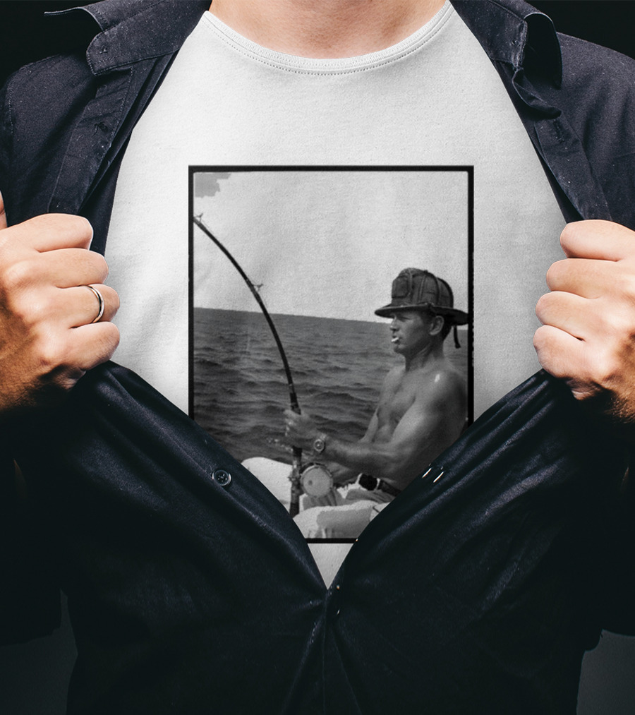 Paul Newman Fishing Wrk Hrd Ply Hrd HARRISON1973 T-Shirt