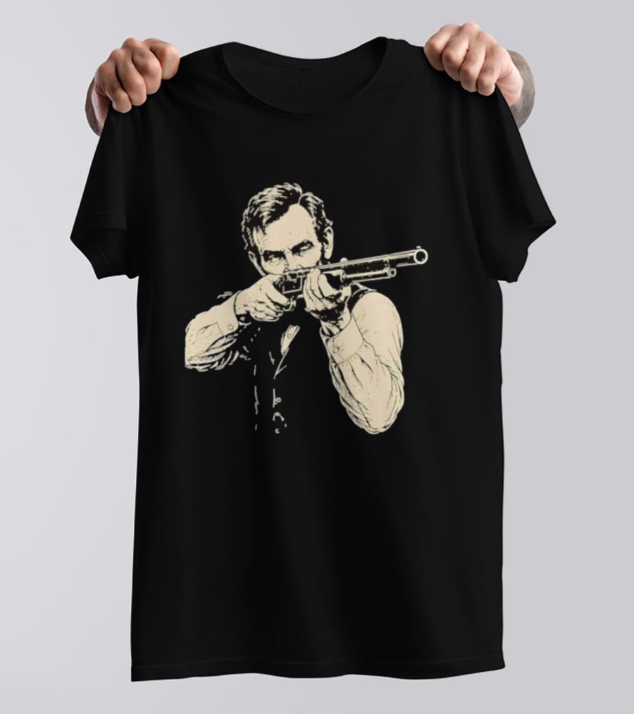 Abraham Lincoln With Lever Action Rifle Famous United States President T-Shirt