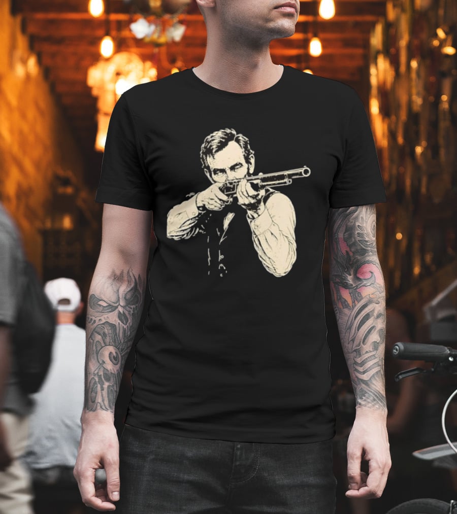 Abraham Lincoln With Lever Action Rifle Famous United States President T-Shirt
