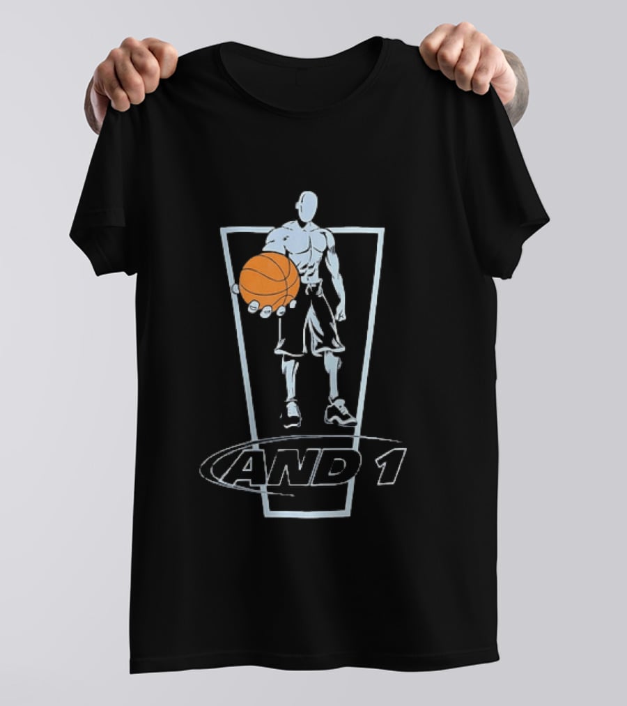 AND 1 Basketball Player With Orange Ball T-Shirt
