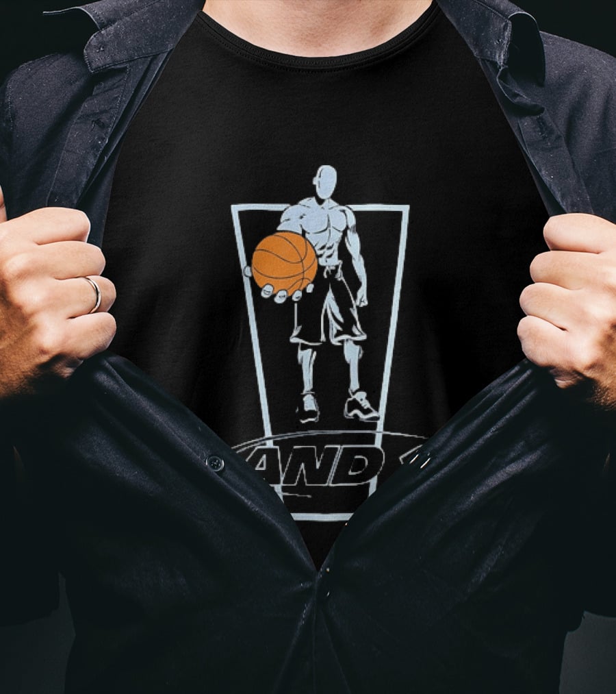 AND 1 Basketball Player With Orange Ball T-Shirt