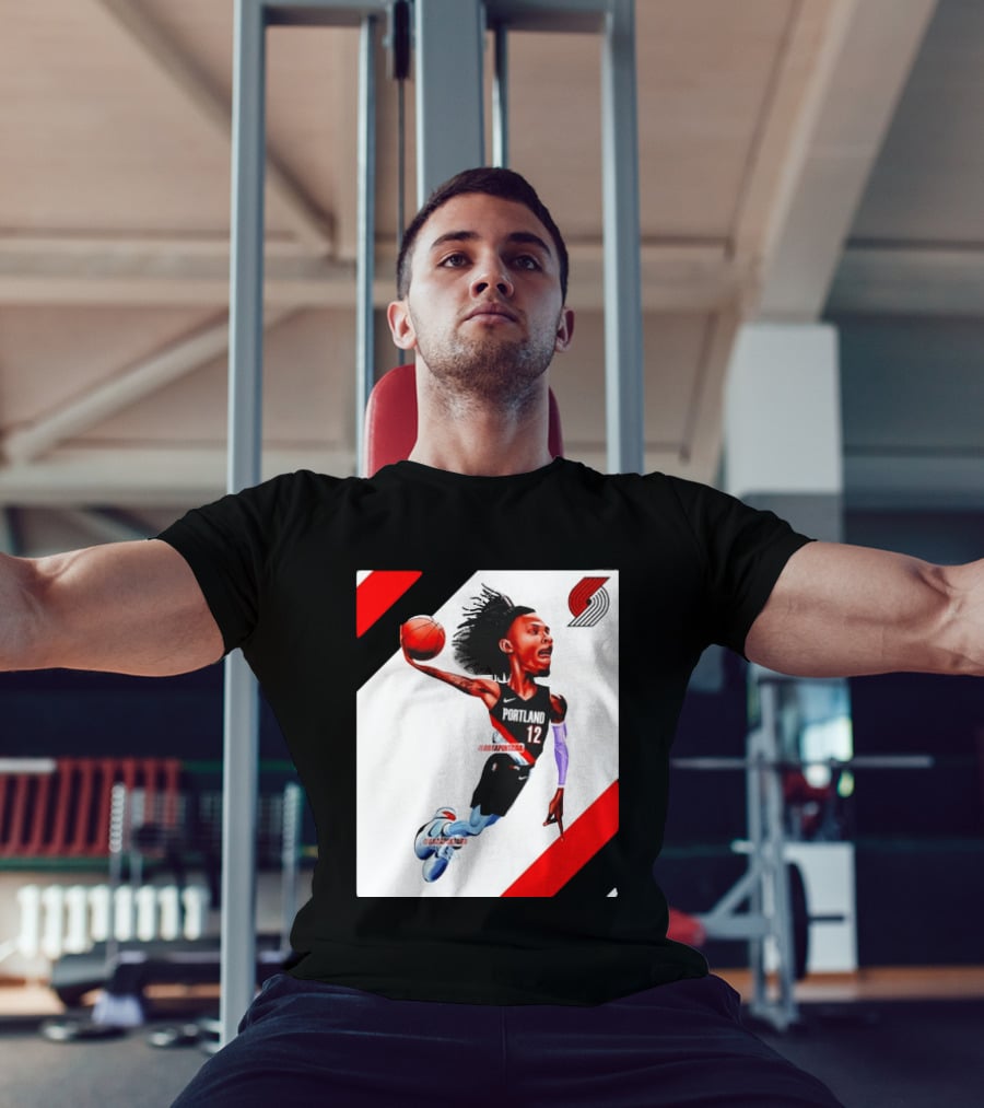 Portland Trail Blazers Ja Morant Crossover Art Dunking Basketball Player Jersey 12 T-Shirt