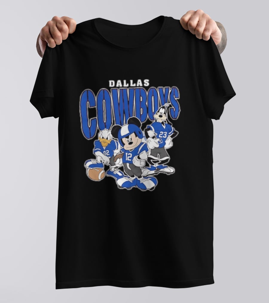 Dallas Cowboys Mickey Mouse Donald Duck Goofy Football Team Collaboration T-Shirt