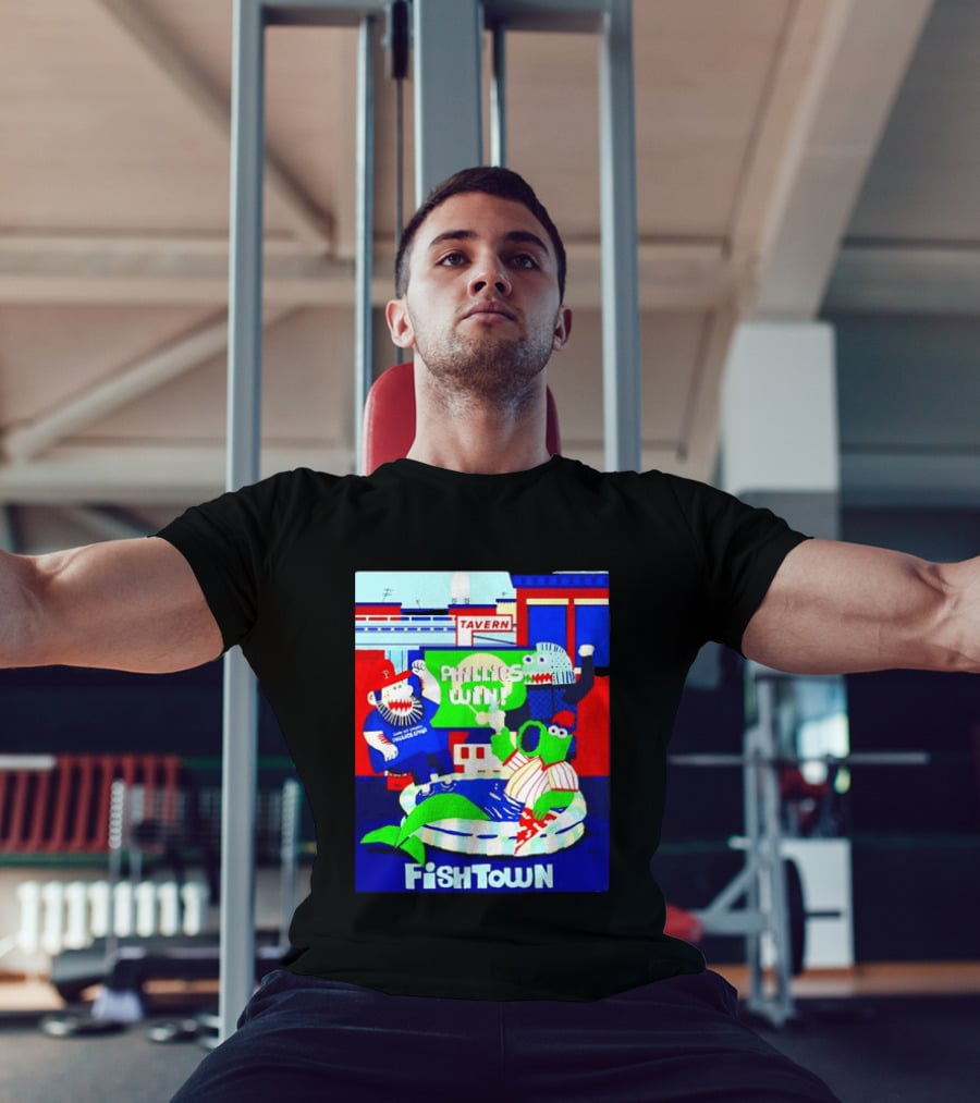 Phillies Win City Of Neighborhoods Fishtown Phillies Phanatic Tavern Scene T-Shirt