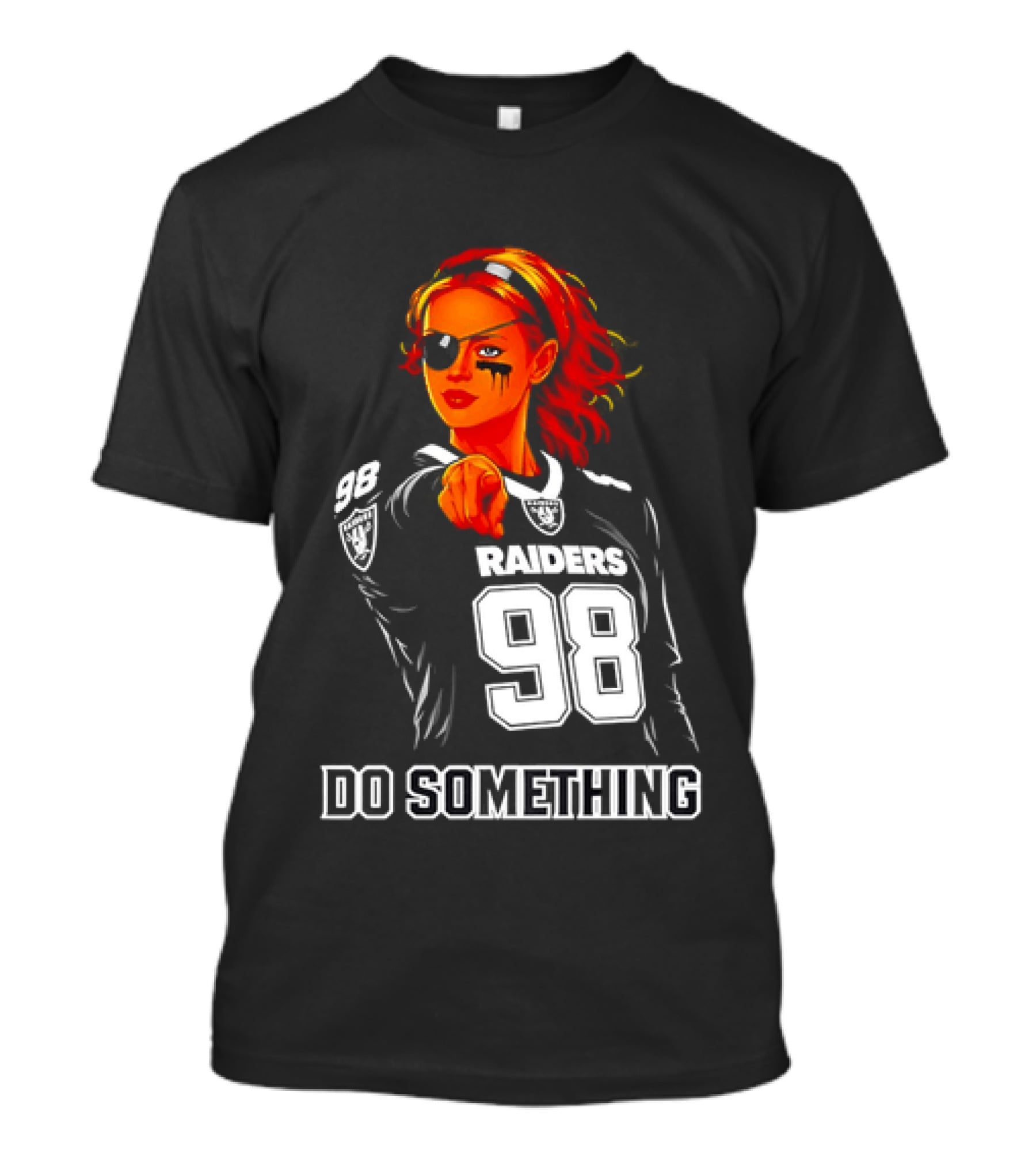 Do Something Raiders 98 Football Woman Pointing T-Shirt