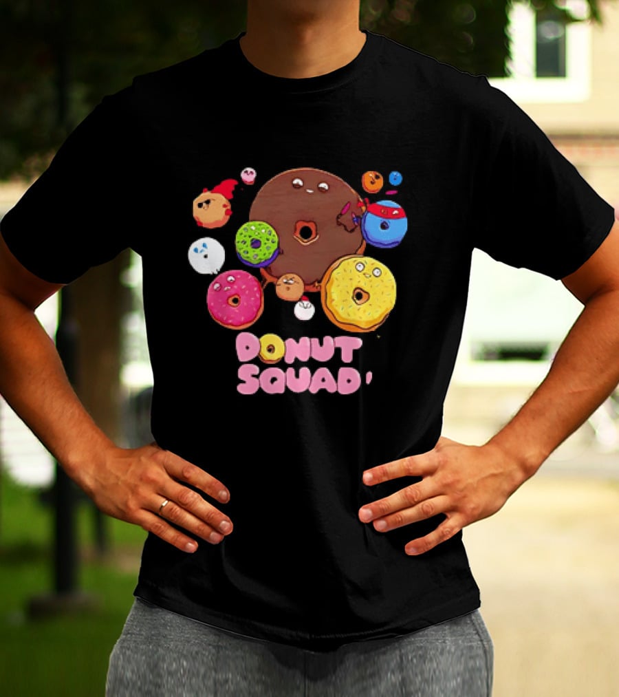 Colorful Donut Squad Cartoon Team With Playful Characters T-Shirt