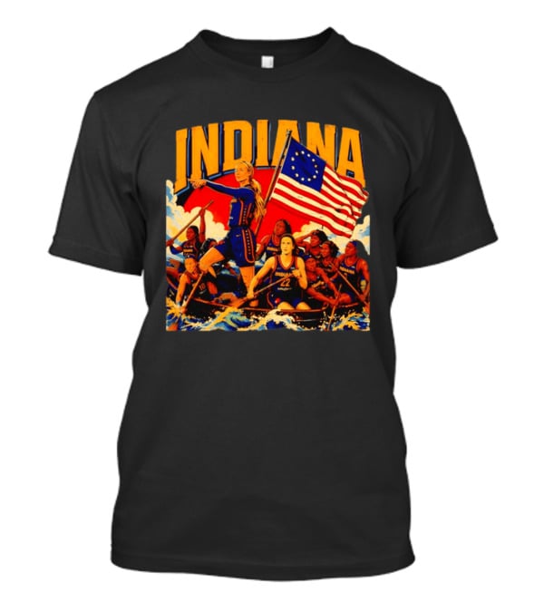 Indiana Basketball Team Sophie Cunningham Crossing The Delaware Flag T-Shirt