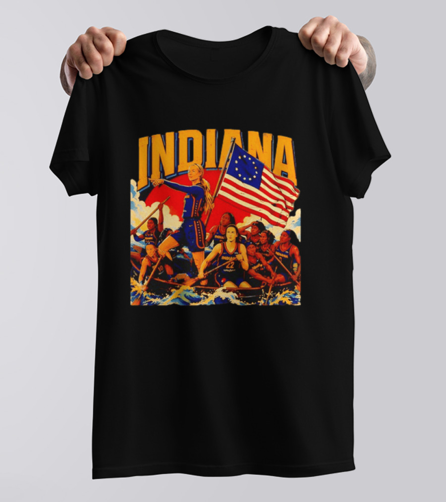 Indiana Basketball Team Sophie Cunningham Crossing The Delaware Flag T-Shirt