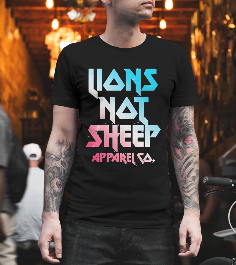 Lions Not Sheep Apparel Co. Mens Tagline Print T-Shirt