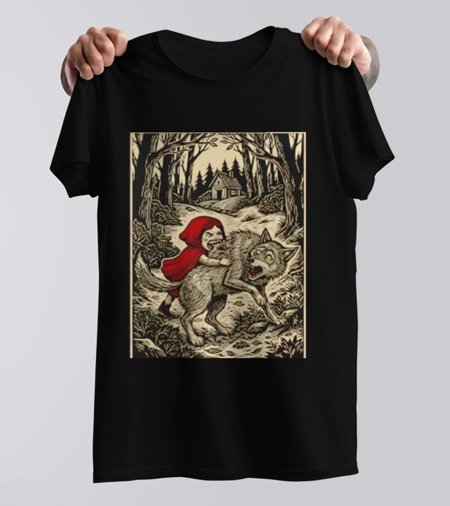 Little Red Riding Hood Humor Inverted Stories Wolf Reversal T-Shirt