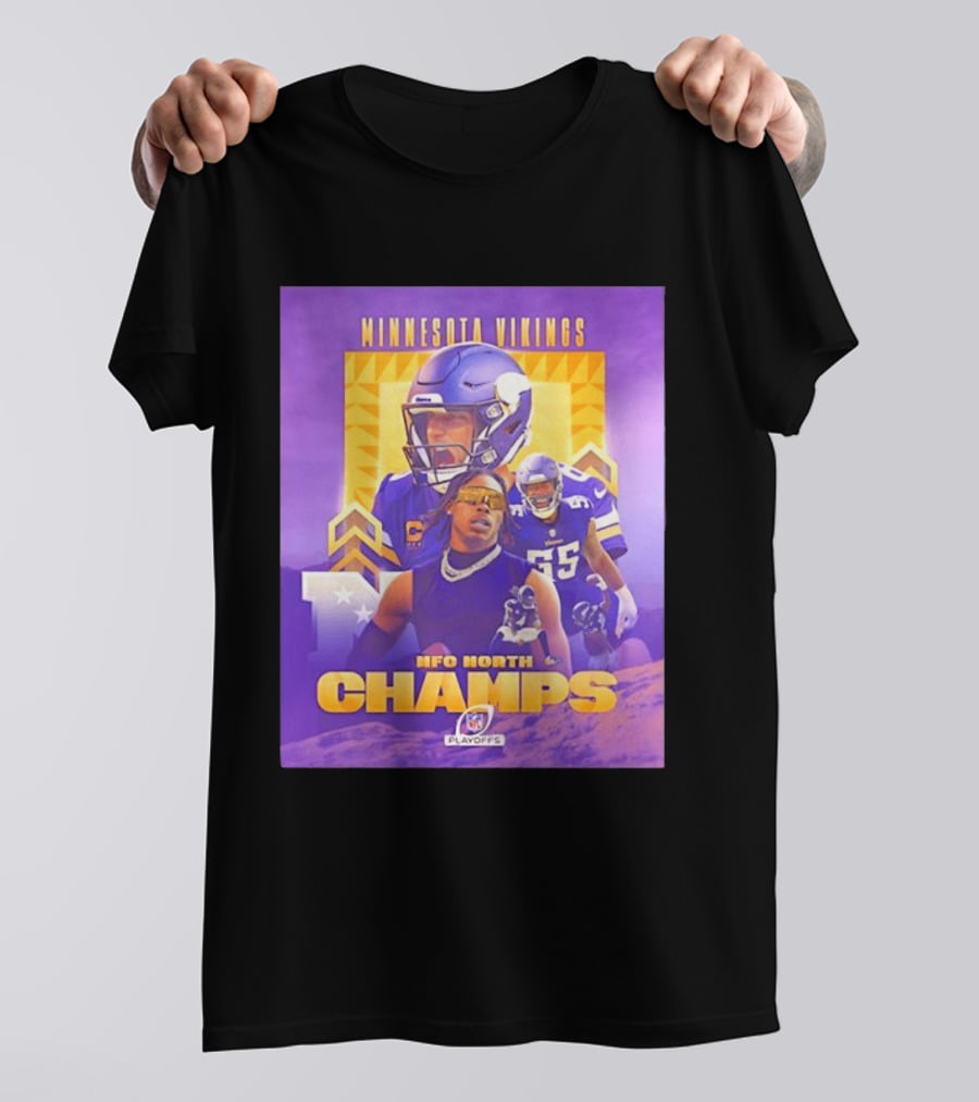 Minnesota Vikings NFC North Champs 2022 Playoffs Celebration T-Shirt