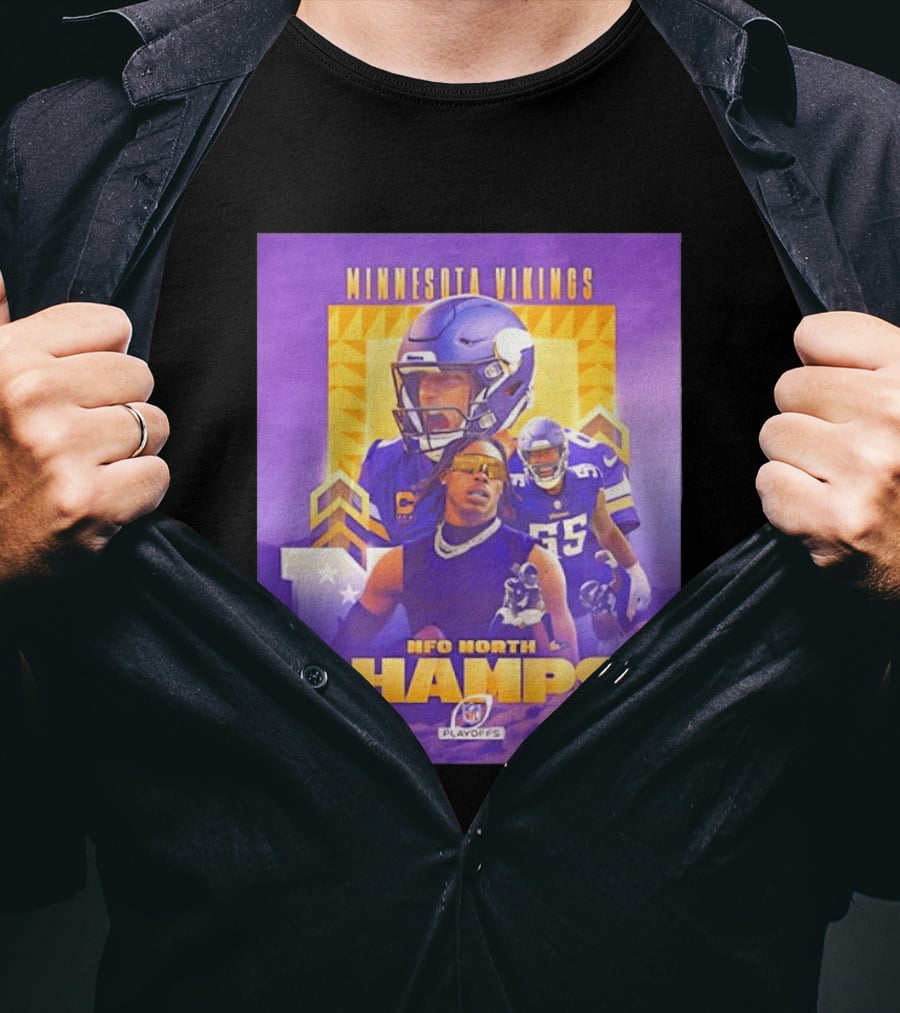 Minnesota Vikings NFC North Champs 2022 Playoffs Celebration T-Shirt