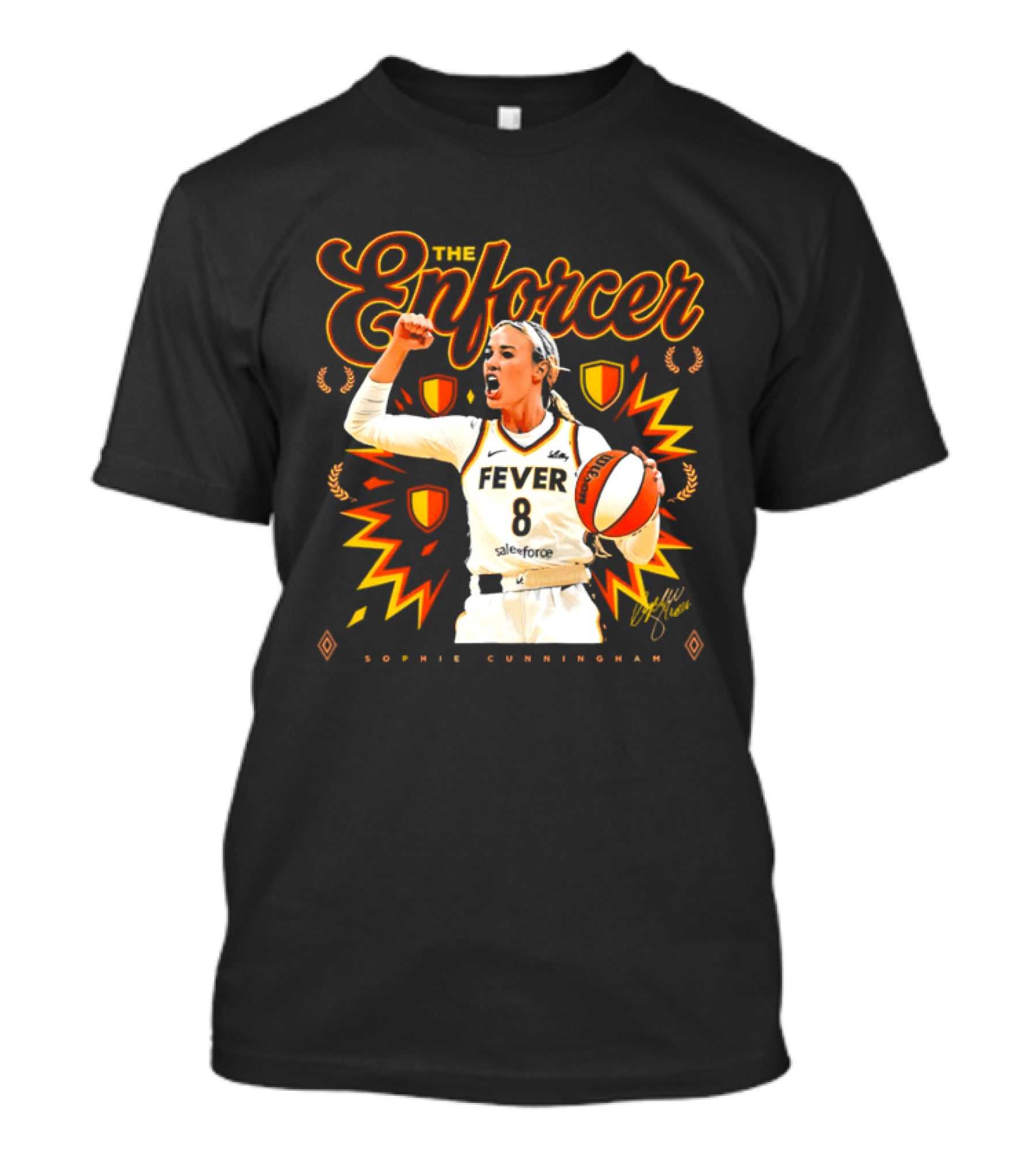 The Enforcer Sophie Cunningham Fever 8 Indiana Basketball WNBA 2026 T-Shirt