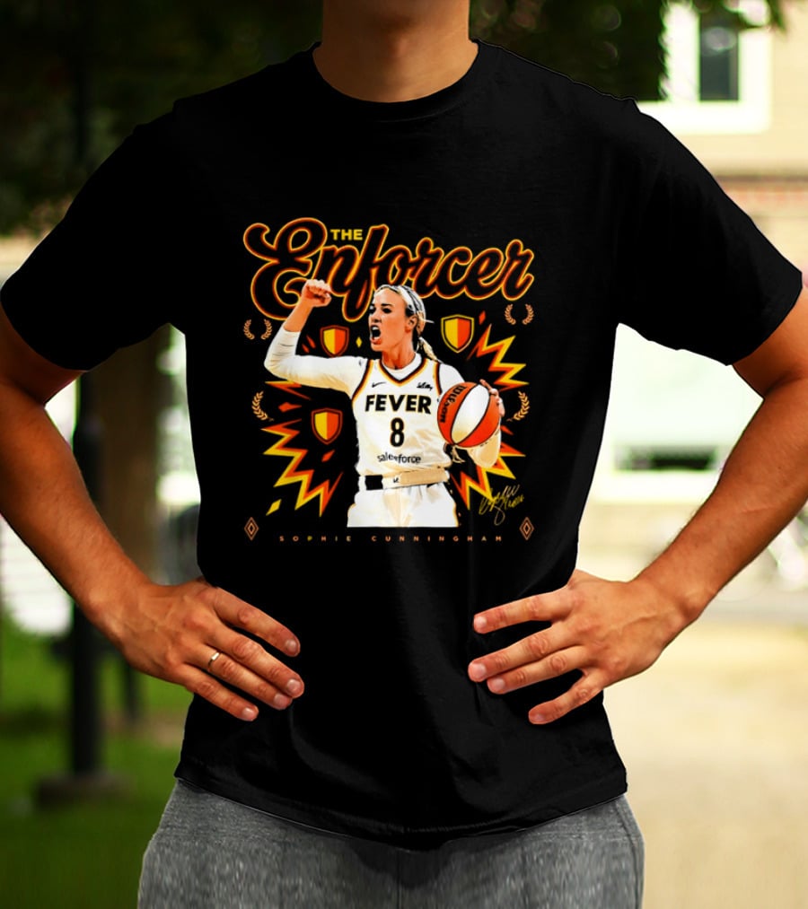 The Enforcer Sophie Cunningham Fever 8 Indiana Basketball WNBA 2026 T-Shirt