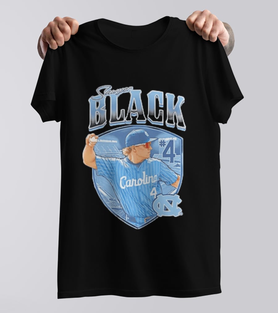 Sawyer Black Carolina Tar Heels #4 Baseball Player T-Shirt