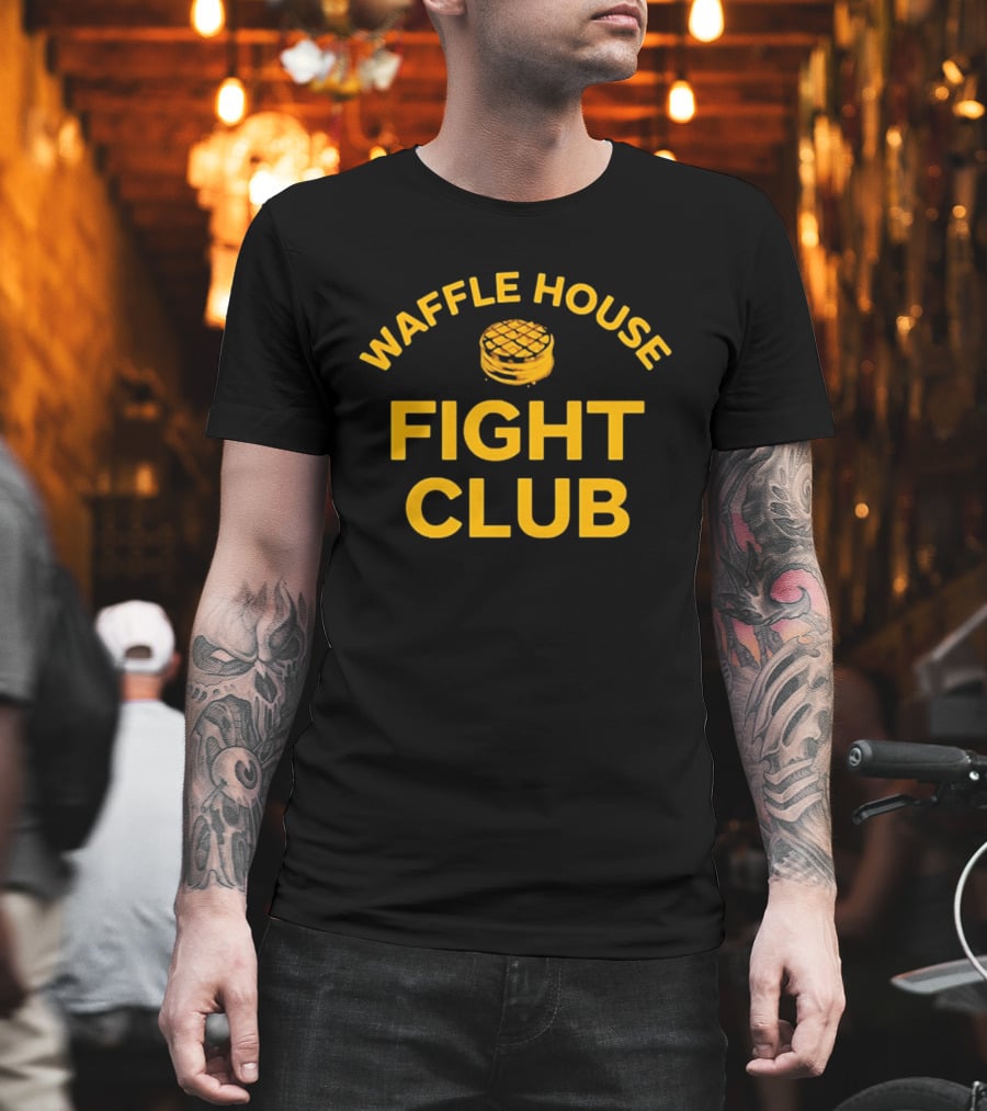 Waffle House Fight Club Restaurant Parody Humor Pancake Stack T-Shirt