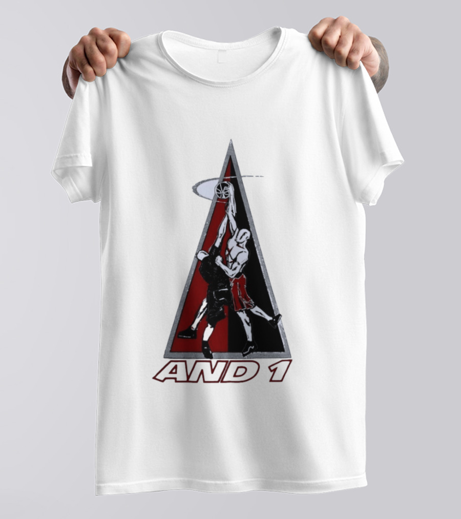 AND 1 Basketball Players Dunking Triangle T-Shirt