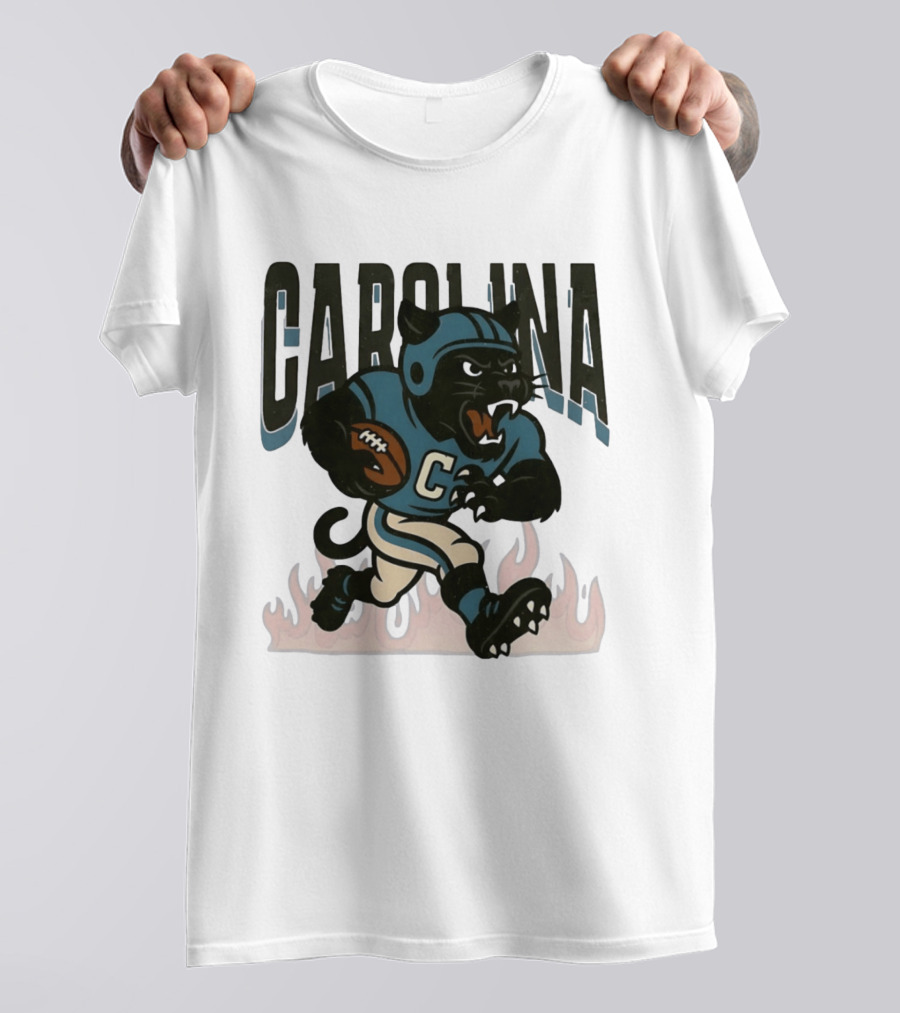 Carolina Panther Football Player Running With Ball T-Shirt
