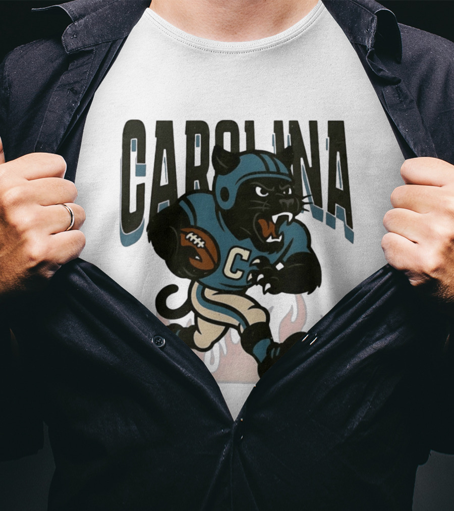 Carolina Panther Football Player Running With Ball T-Shirt