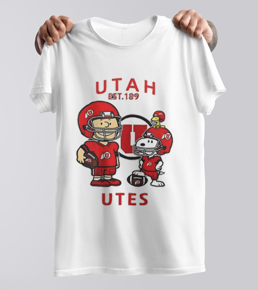 Charlie Brown Snoopy Woodstock Utah Utes EST 1892 Football Team T-Shirt