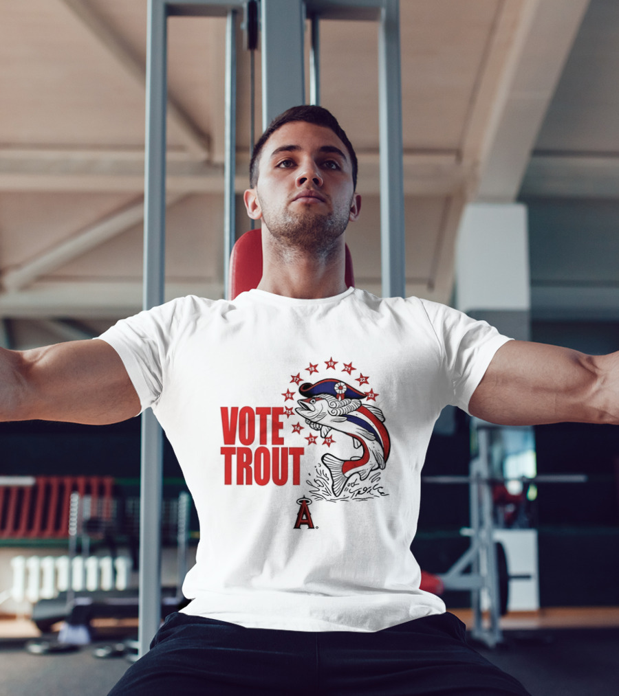 Los Angeles Angels Vote Trout Red Blue Star Fish T-Shirt