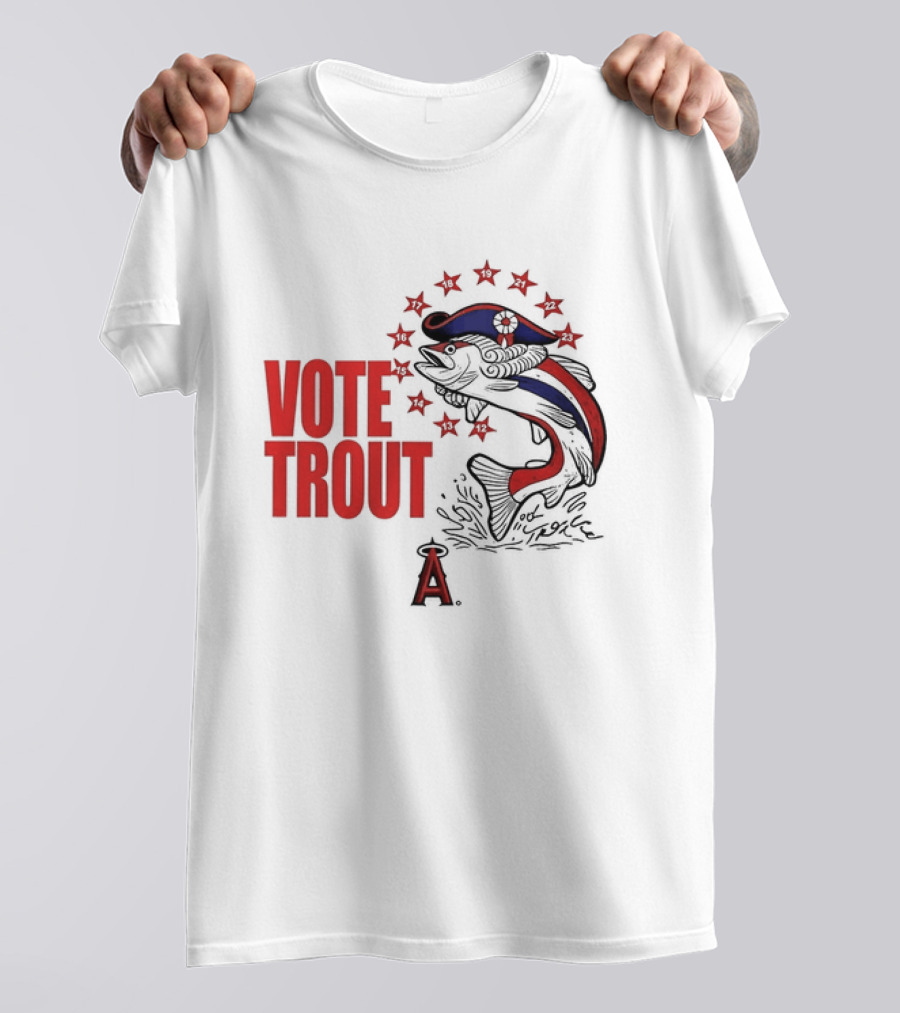 Los Angeles Angels Vote Trout Red Blue Star Fish T-Shirt