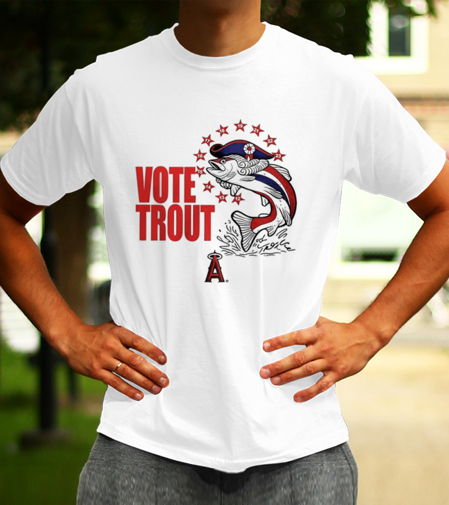 Los Angeles Angels Vote Trout Red Blue Star Fish T-Shirt