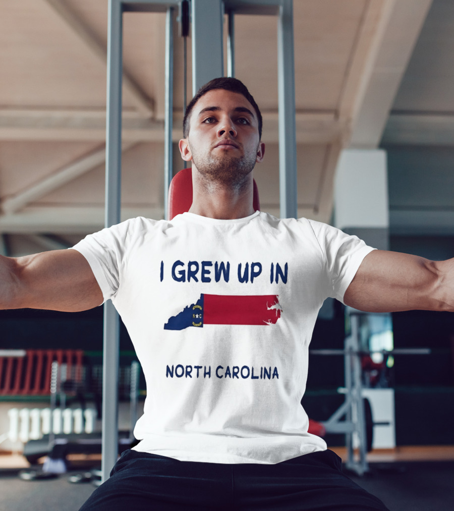 North Carolina Roots Southern Heritage I Grew Up In NC State Flag T-Shirt